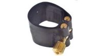 Rovner 3R Dark Ligature with Cap for Hard Rubber Baritone Sax, Gold Fittings